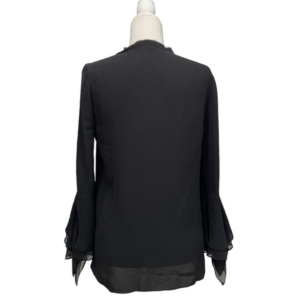 Kobi Halperin Shia Bell-Sleeve Silk Chiffon Blouse Black - Picture 10 of 10
